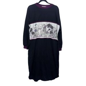 Vintage Kittens Women's Nightgown Sleep Shirt Cats Graphic Grandmacore Cottage